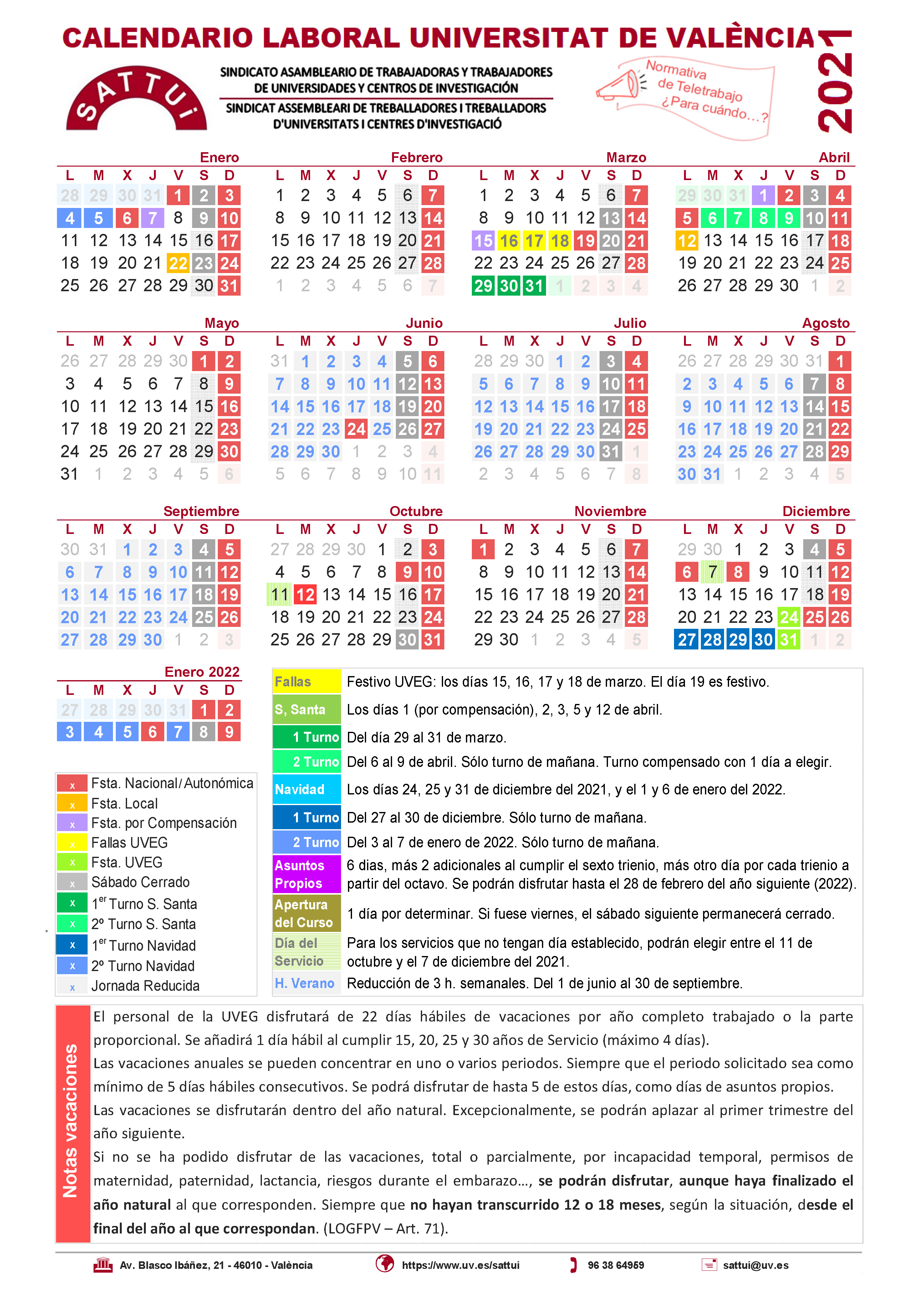 Calendario Laboral calendario electrico 2021