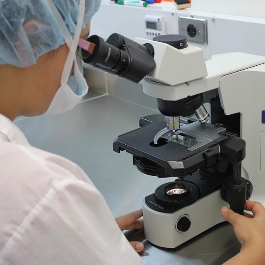 Tècnic al microscopi