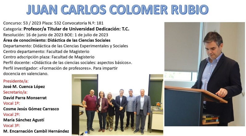 Información del concurso de la plaza de profesor titular de universidad