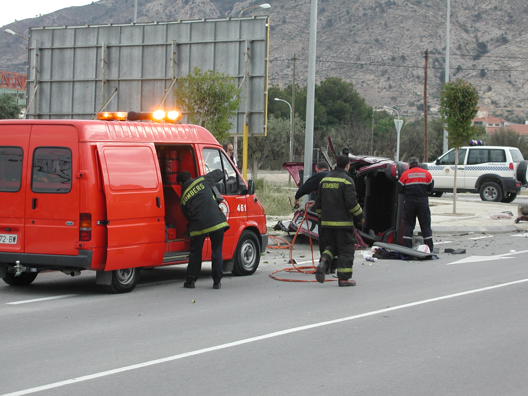 Intervención de los bomberos