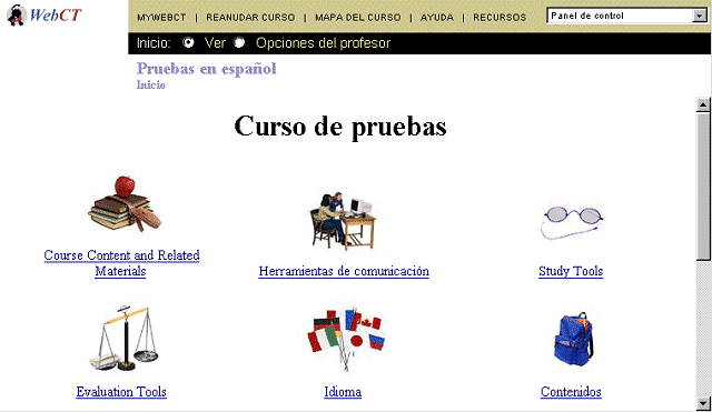 Página principal del curso