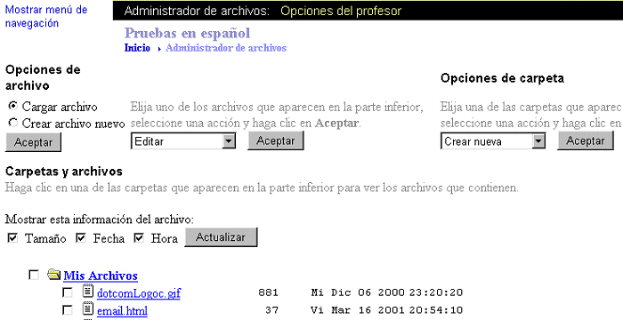 Administrador de archivos