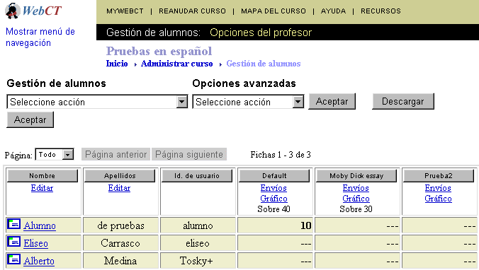Gestión de alumnos