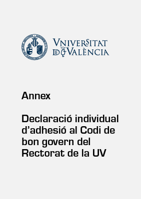 S'obrirà una nova finestra.  Annex - Declaració individual d'adhesió al Codi de bon govern del Rectorat de la UV (.docx)