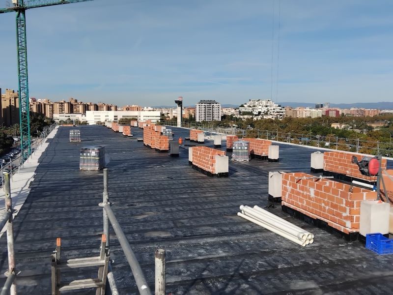 Vista de la azotea en construcción
