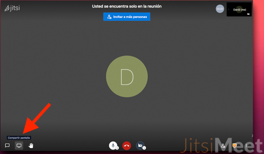 Icona per a compartir pantalla des de Jitsi Meet