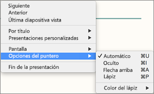 pointer options
