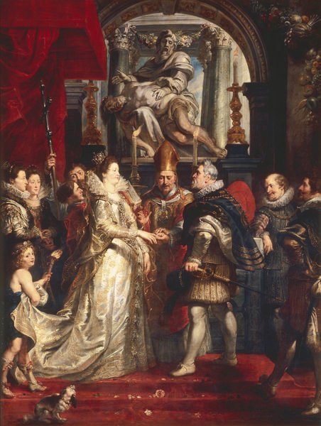 Obra pictórica: Matrimonio por poderes de María de Medici con el Rey Enrique IV por Peter Paul Rubens (1622-25)