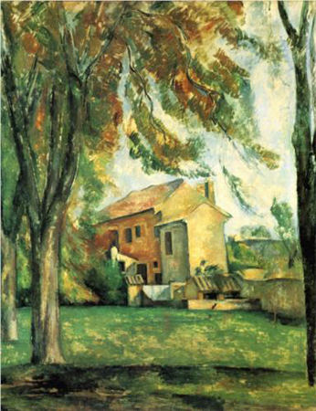 Obra: Chestnut Trees and Farm at Jas de Boufann (Paul Cézanne)