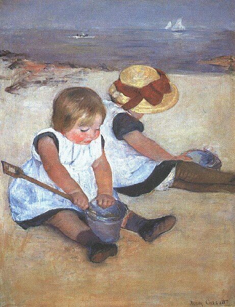 Obra: Niños en la playa (Mary Casatt)