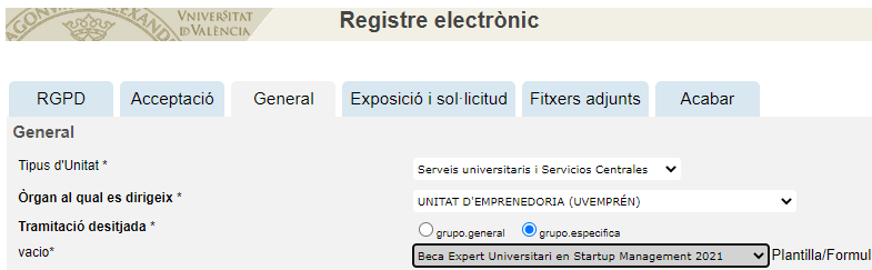 instancia general - beca experto