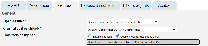 instancia general - beca experto