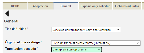 instancia general - startup-premis