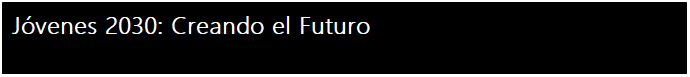 Cuadro de texto: Jvenes 2030: Creando el Futuro


