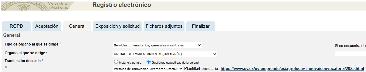 Instancia general - Campus AgrotecUV