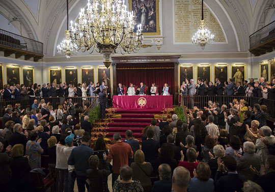 Paraninfo de la Universitat de Valencia en el acto de entrega de la Medalla de la Universitat a Carmen Alborch
