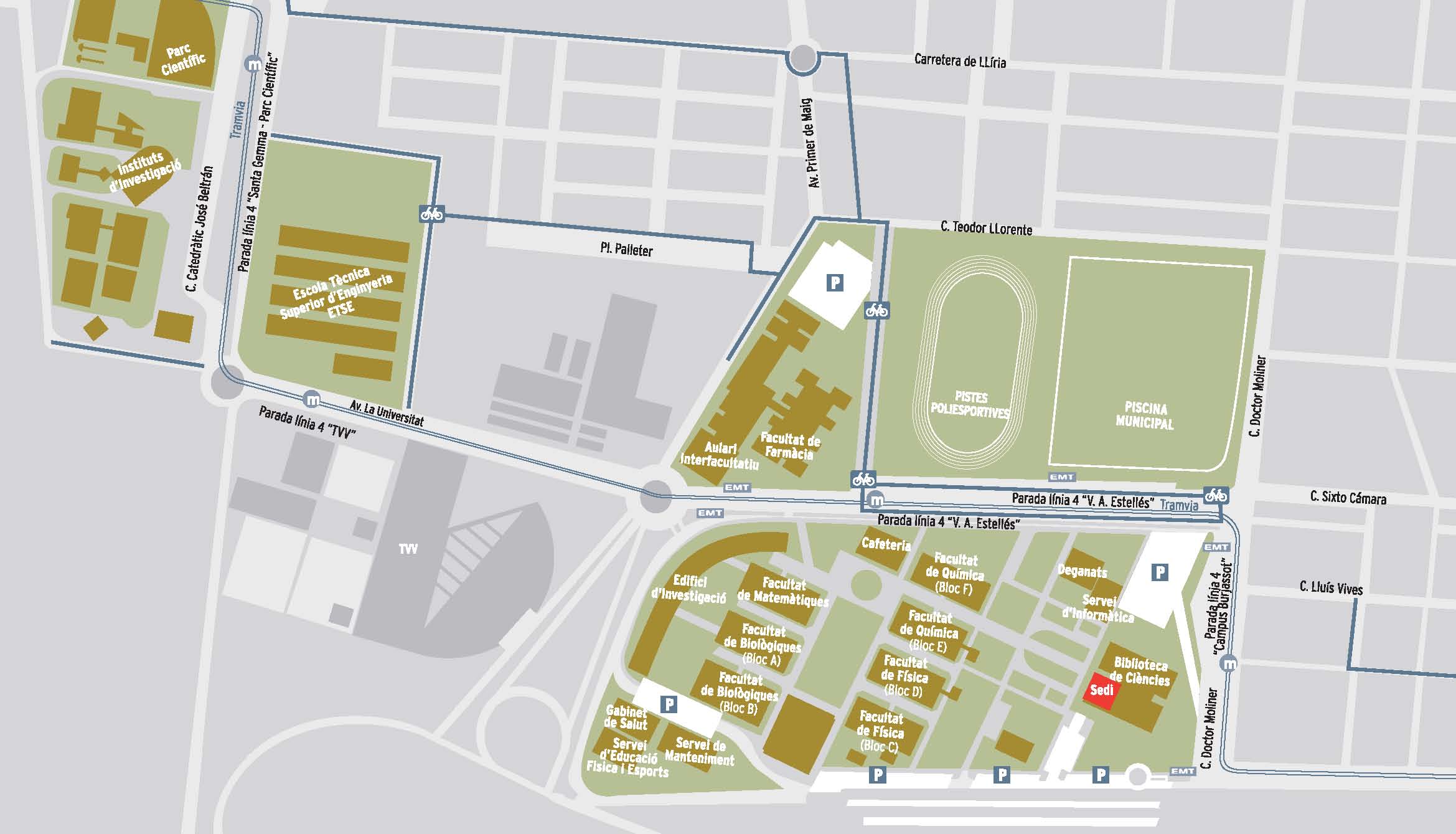 Plano del Campus de Burjassot