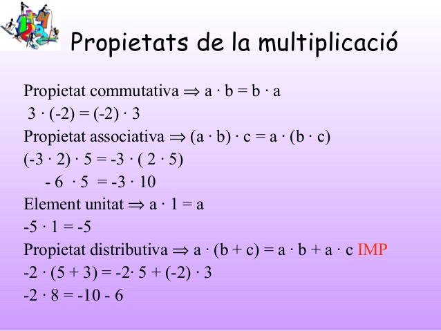 PROPIETATS DE LA MULTIPLICACIÓ