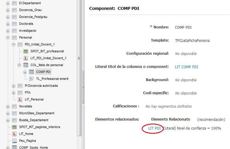 literal llista de personal