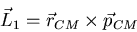 \begin{displaymath}\vec L_1=\vec r_{CM}\times\vec p_{CM}
\end{displaymath}